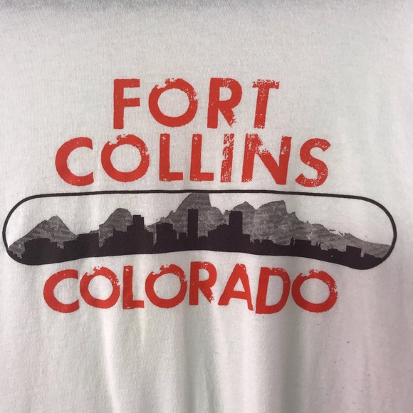 Fort Collins Colorado Graphic Basic White Tee 370 - Picture 2 of 4